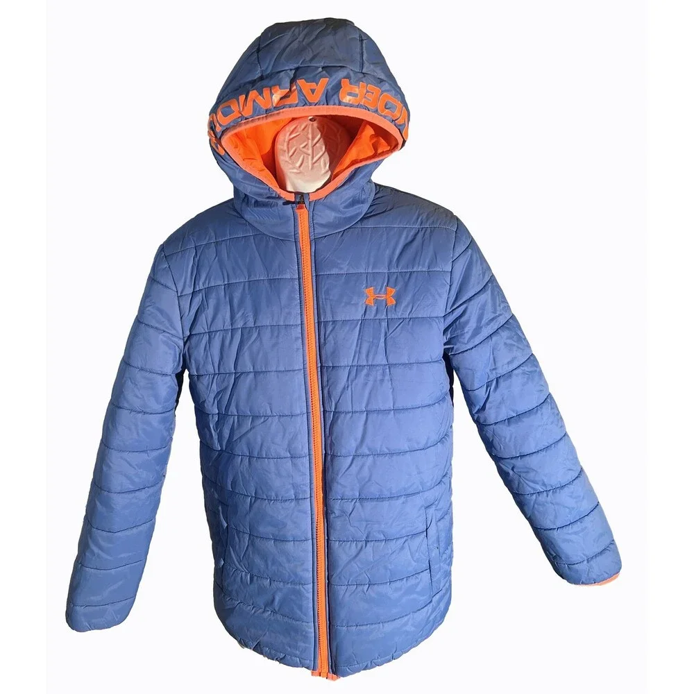 Under Armour Loose Long Sleeve Full Zip YXL JTG EG Cold Gear Jacket Blue Orange